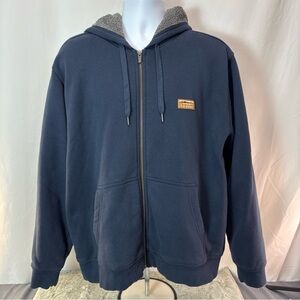 NWOT LL Bean Hooded Sweatshirt Men XL Reg Blue Katahdin Iron Works Fleece Lined